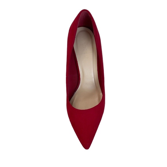 Bamboo Womens 9M Red Velvet Pump Heels - Picture 8 of 10